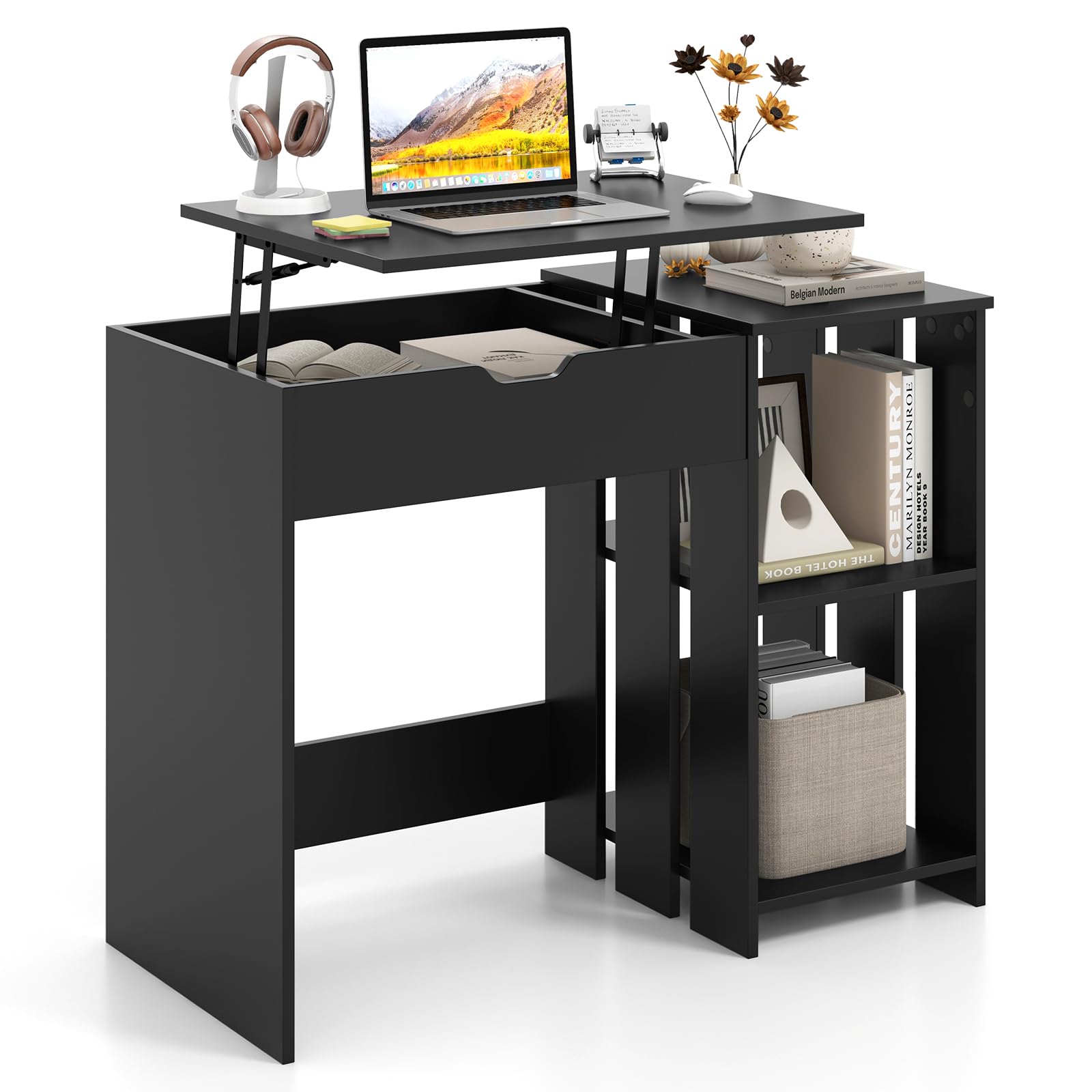 Bureau d'ordinateur Tangkula avec plateau relevable